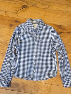 Abercrombie And Fitch Men's Button Down Shirt In Navy Check Size Small - Muscle